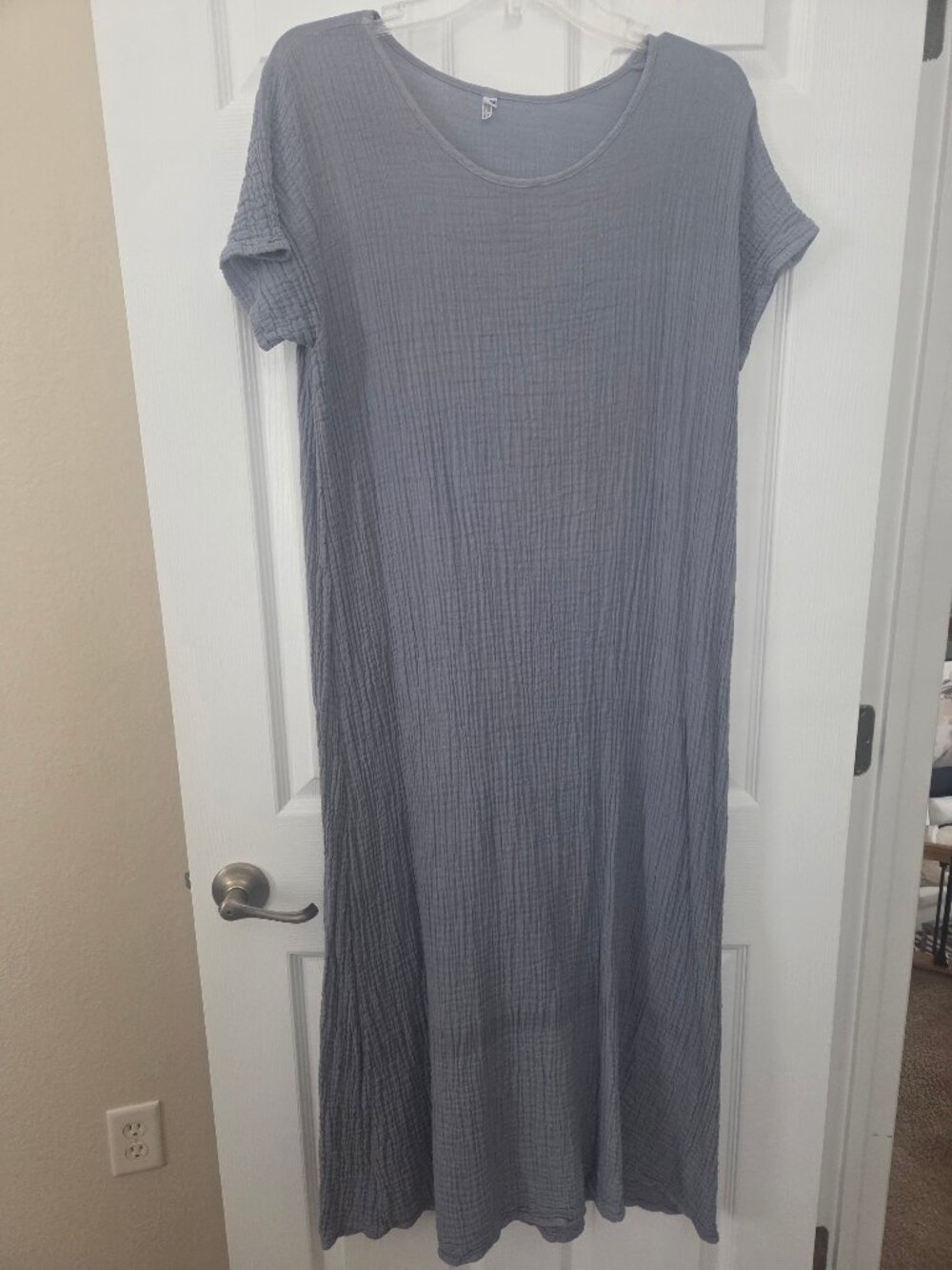 Gray Thai Cotton (Gauze) Maxi Dress
